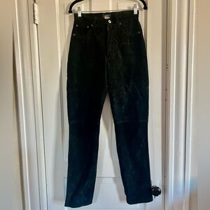 Vintage suede high rise leather pants